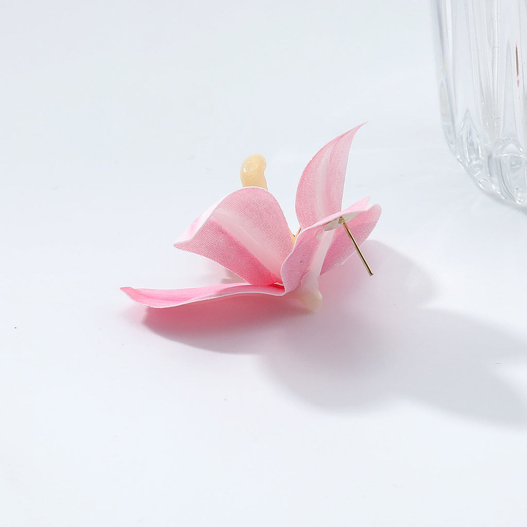 Layered Orchid Stud Earrings — earrings, view 12