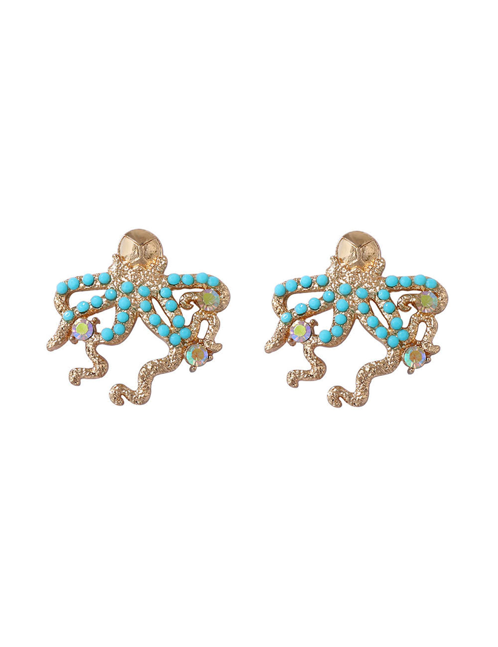 Exaggerated Octopus Stud Earrings — gold earrings