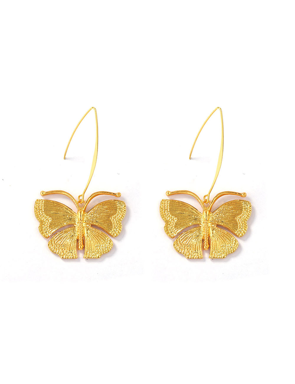 Textured Butterfly Drop Earrings — earrings