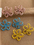 Enamel Flower Stud Earrings — earrings