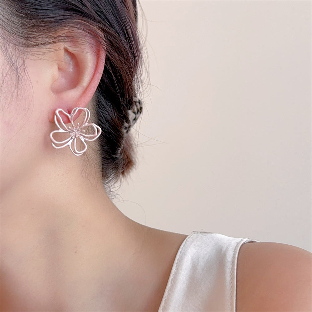 Enamel Flower Stud Earrings — earrings, view 3