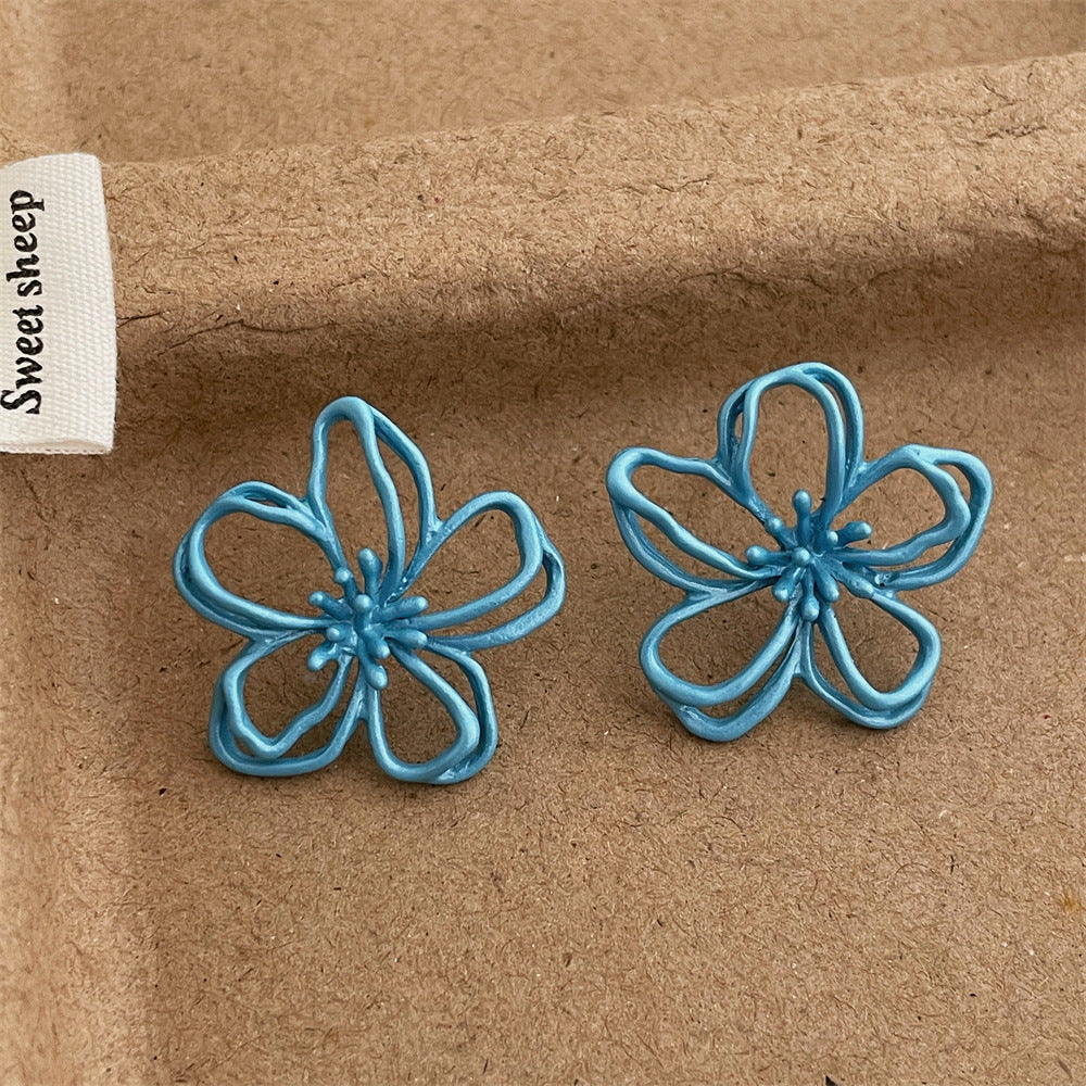 Enamel Flower Stud Earrings — earrings, view 6