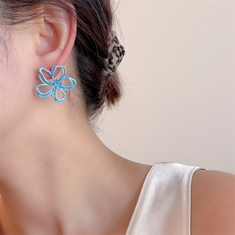 Enamel Flower Stud Earrings — earrings, view 7