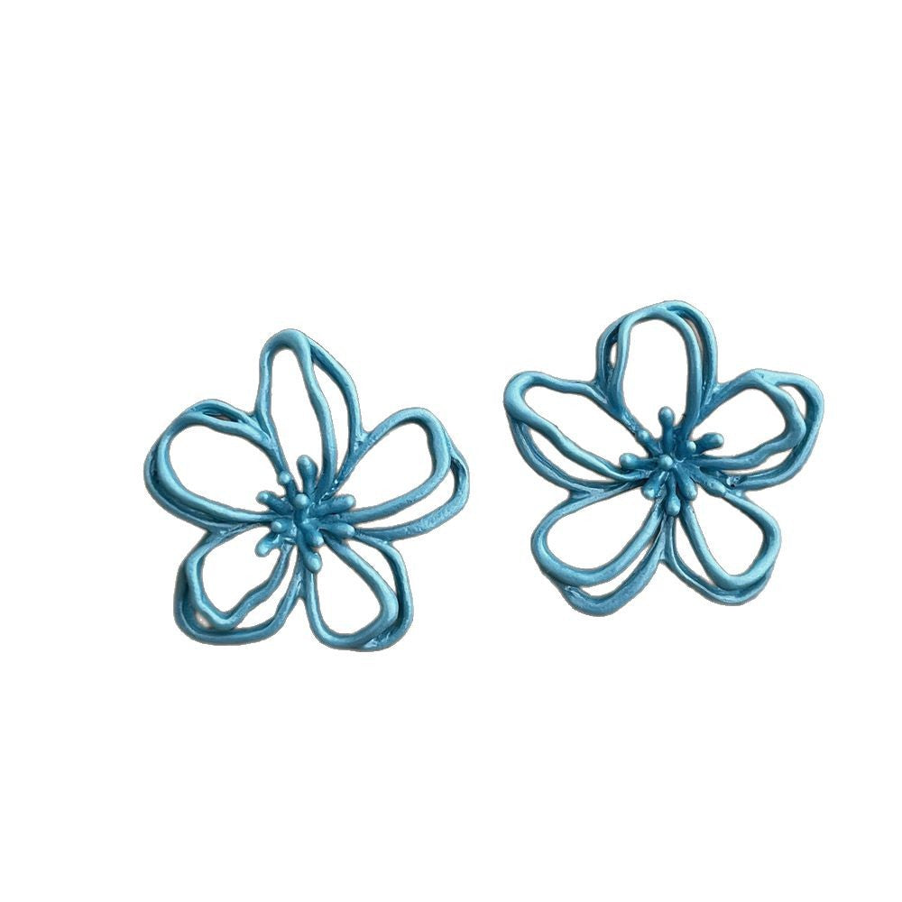 Enamel Flower Stud Earrings — earrings, view 8