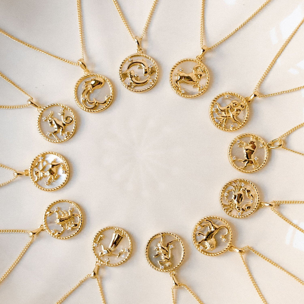 Zodiac Coin Pendant Necklace — necklace, view 2