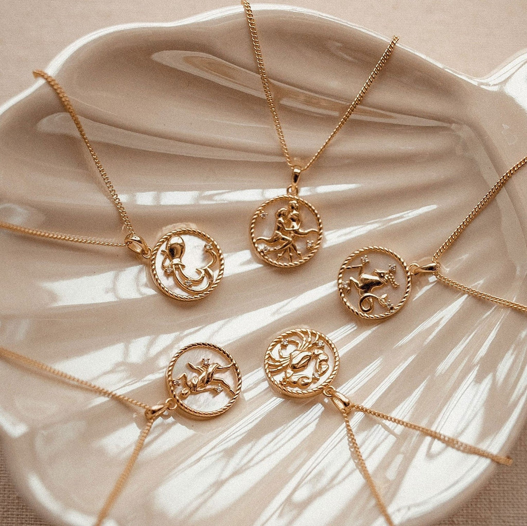 Zodiac Coin Pendant Necklace — necklace, view 4