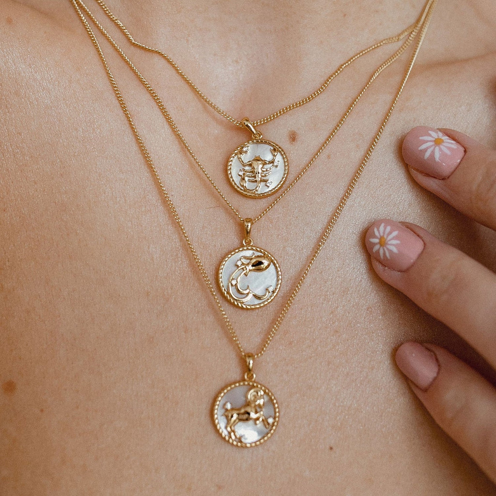 Zodiac Coin Pendant Necklace — necklace, view 5
