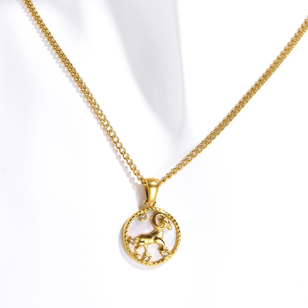Zodiac Coin Pendant Necklace — necklace, view 6