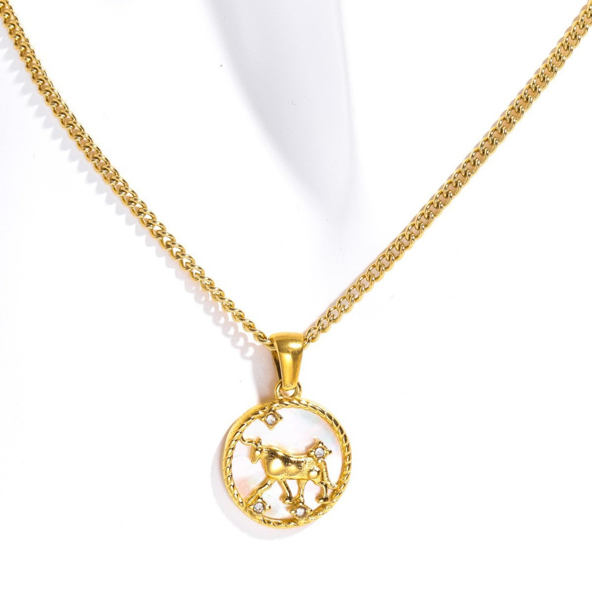 Zodiac Coin Pendant Necklace — necklace, view 7