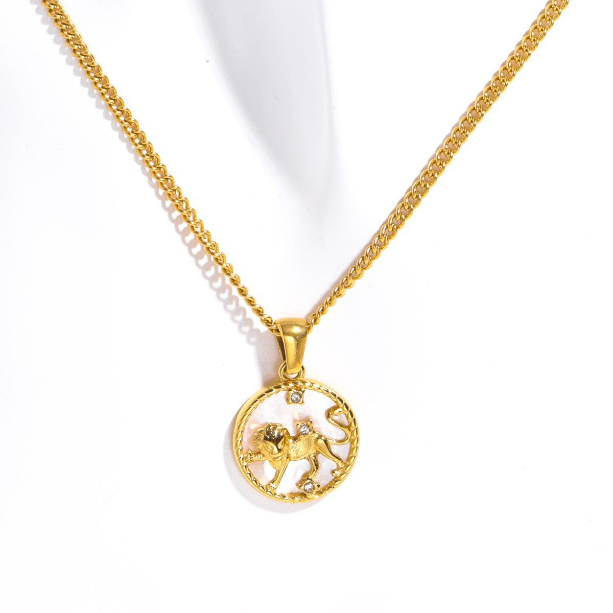 Zodiac Coin Pendant Necklace — necklace, view 10