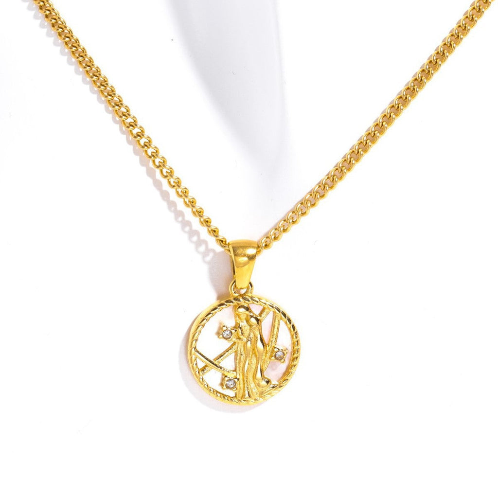 Zodiac Coin Pendant Necklace — necklace, view 11