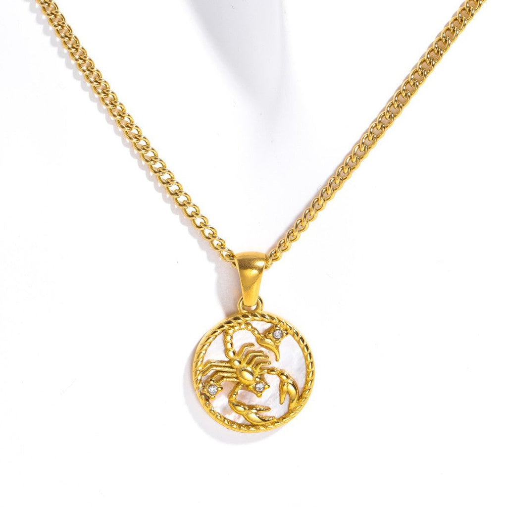Zodiac Coin Pendant Necklace — necklace, view 14