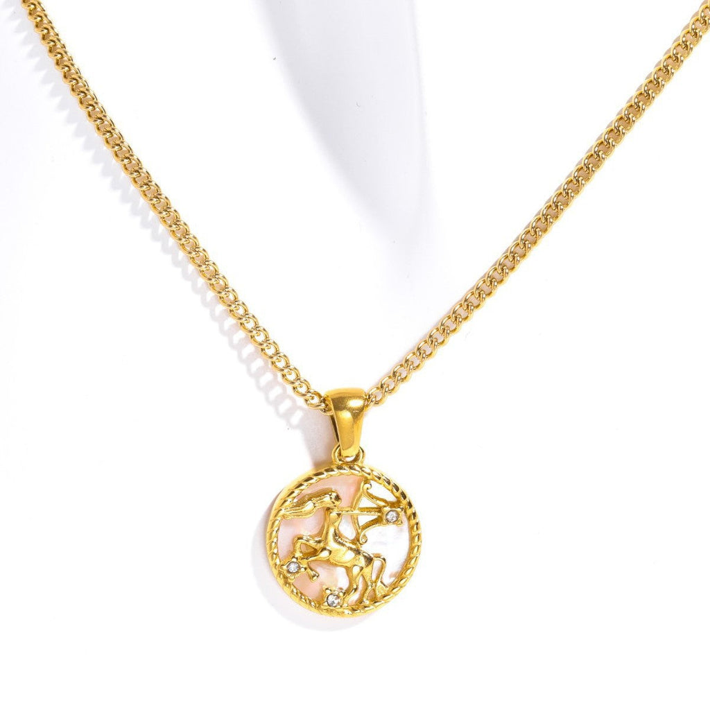 Zodiac Coin Pendant Necklace — necklace, view 15