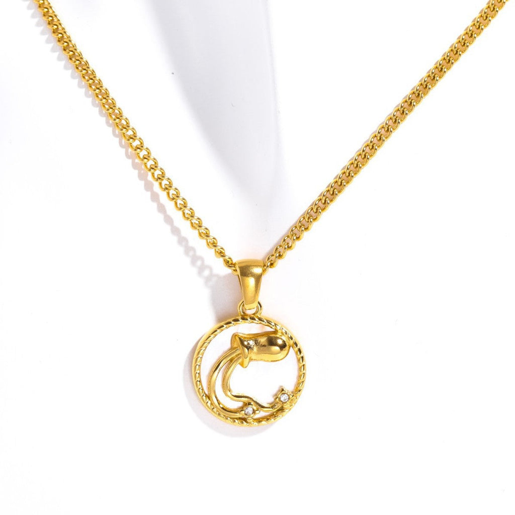 Zodiac Coin Pendant Necklace — necklace, view 17