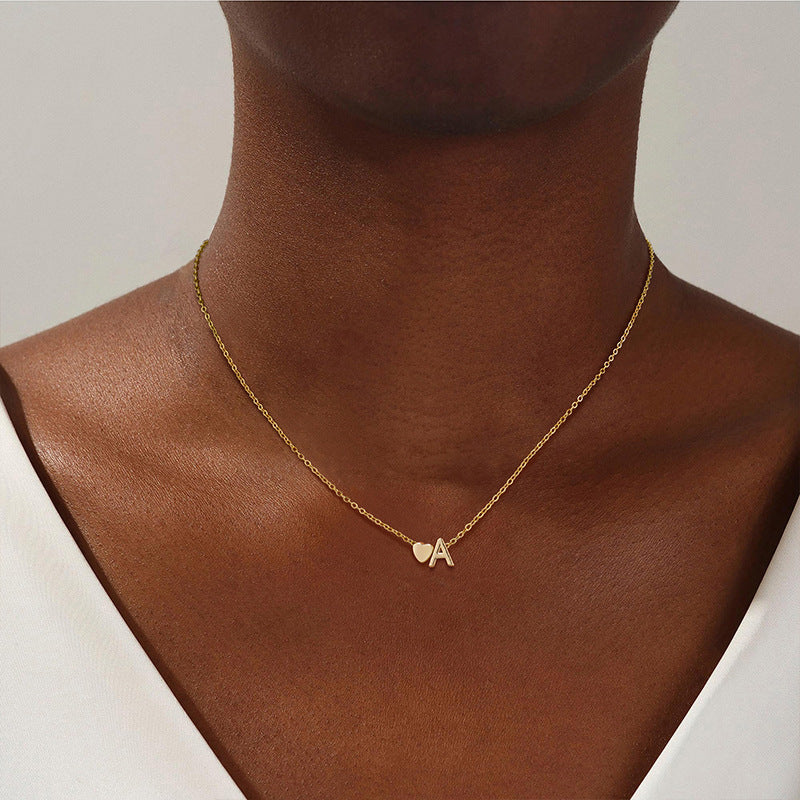 Letter Pendant Choker Necklace — necklace, view 2