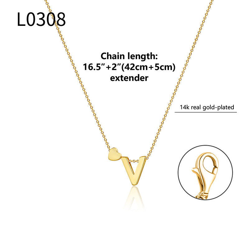 Letter Pendant Choker Necklace — necklace, view 15