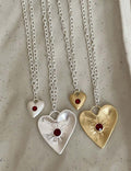Red Zirconia Heart Choker — necklace