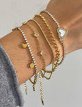 Zirconia Charm Layering Bracelet — bracelet