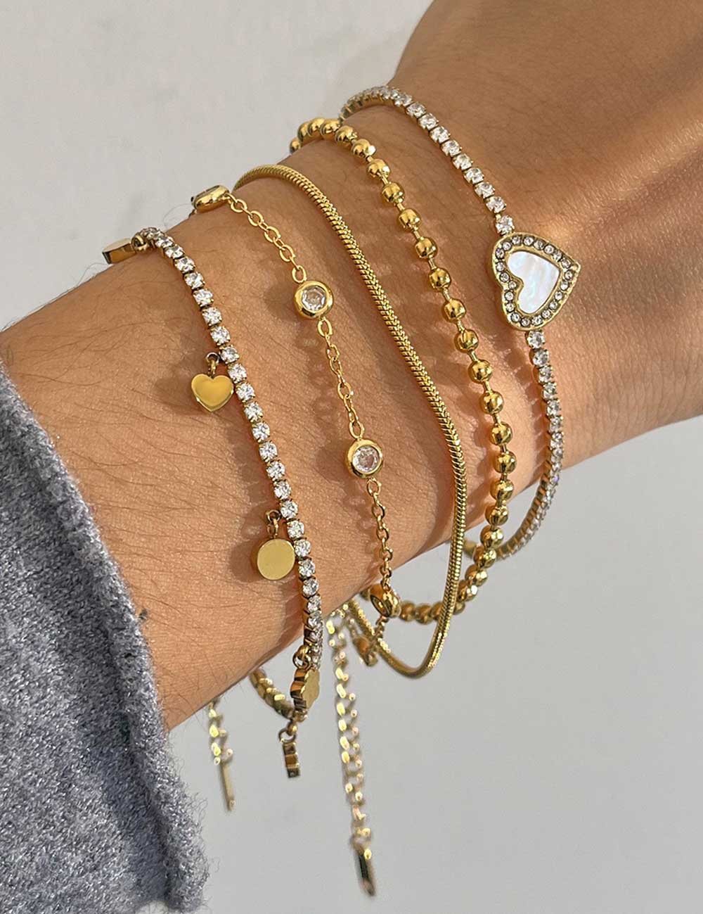 Zirconia Charm Layering Bracelet — bracelet