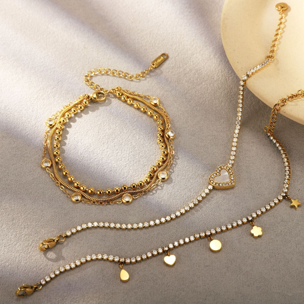 Zirconia Charm Layering Bracelet — bracelet, view 4