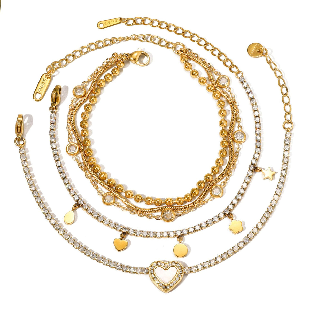 Zirconia Charm Layering Bracelet — bracelet, view 5