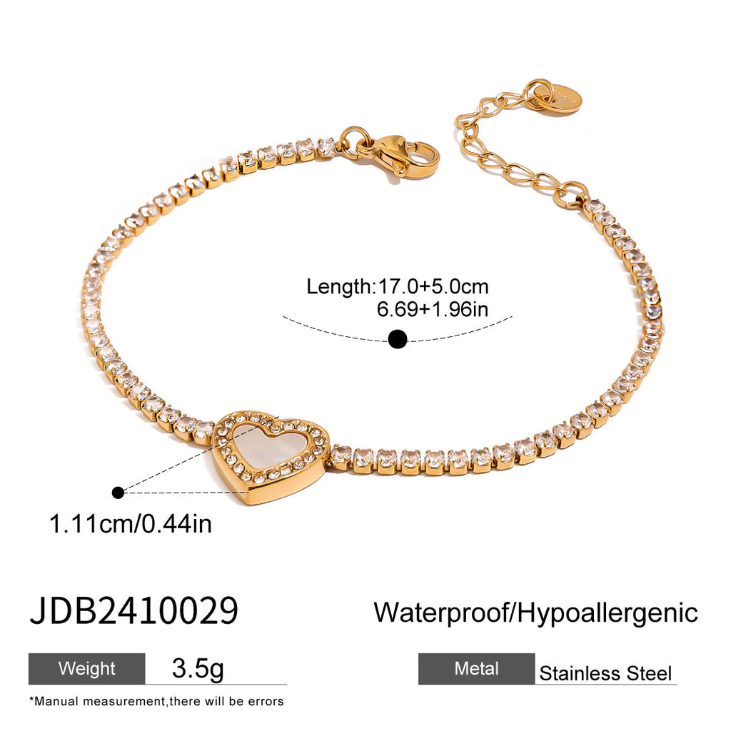 Zirconia Charm Layering Bracelet — bracelet, view 6