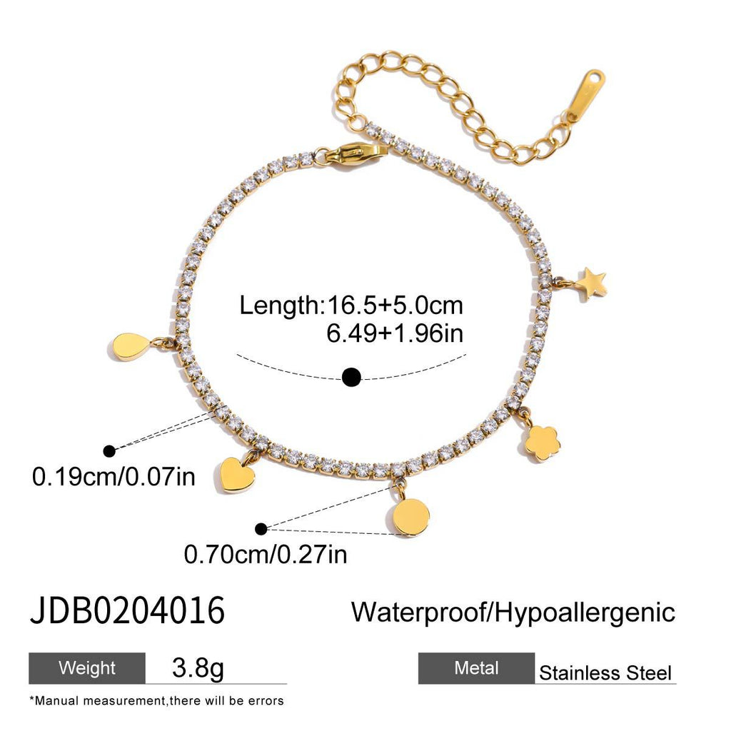 Zirconia Charm Layering Bracelet — bracelet, view 7