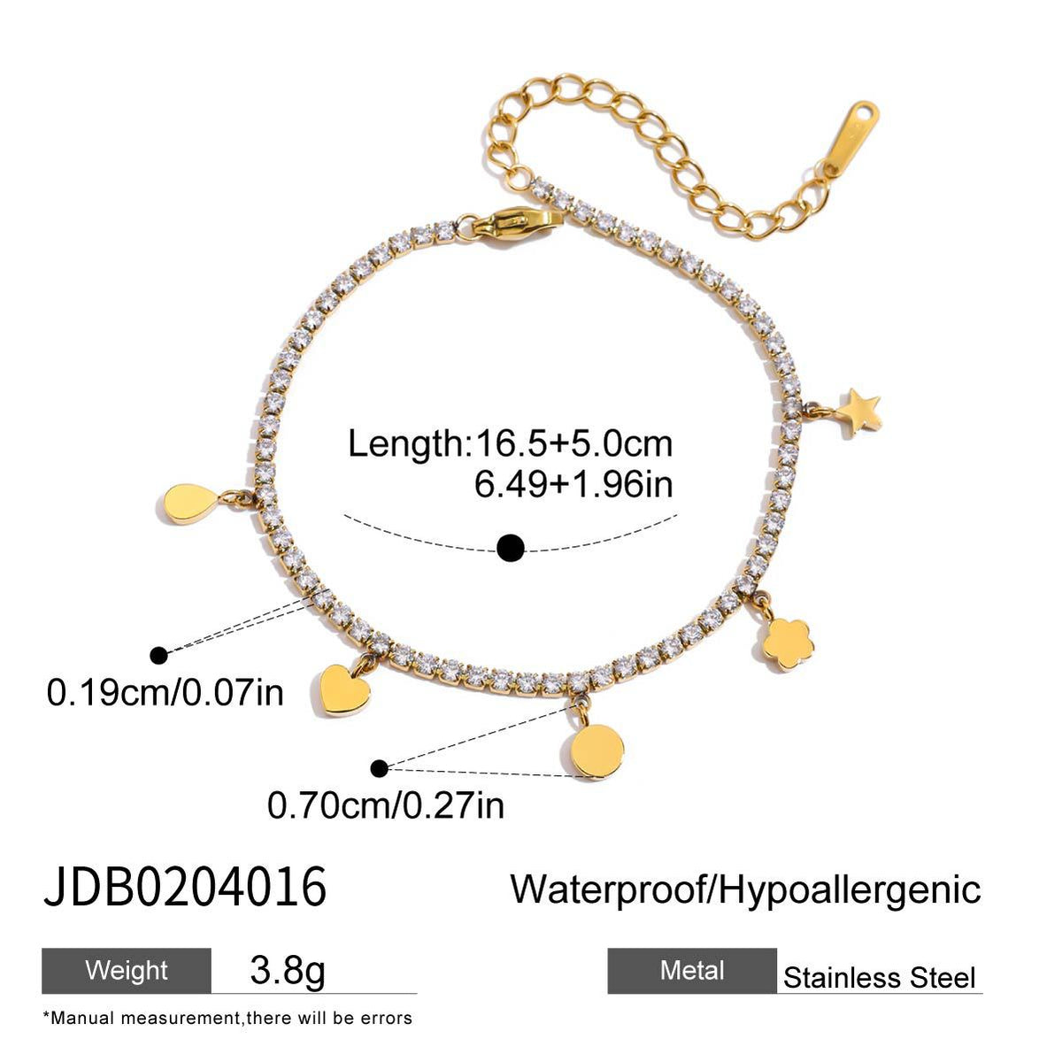 Zirconia Charm Layering Bracelet — bracelet, view 7