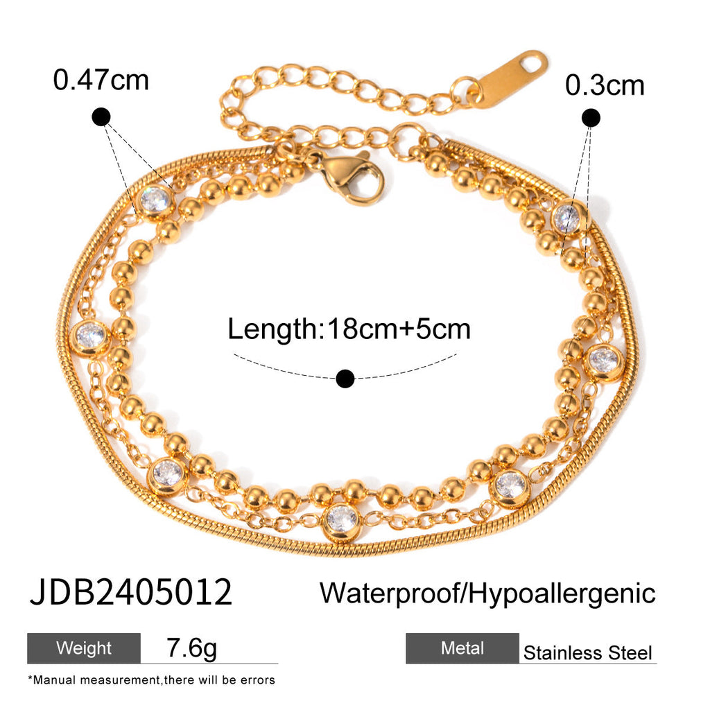 Zirconia Charm Layering Bracelet — bracelet, view 8
