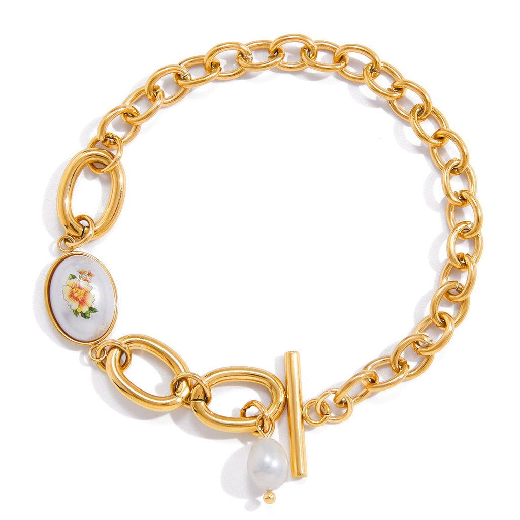 Chunky Splice Chain Bracelet — gold bracelet, view 5