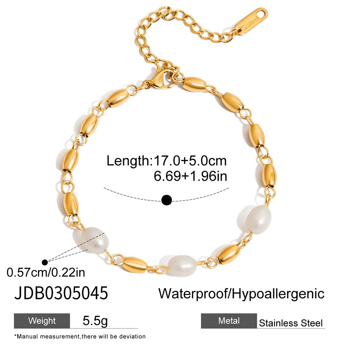 Chunky Splice Chain Bracelet — gold bracelet, view 9