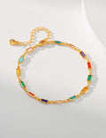 Multi-Colour Gold Chain Bracelet — colorful bracelet