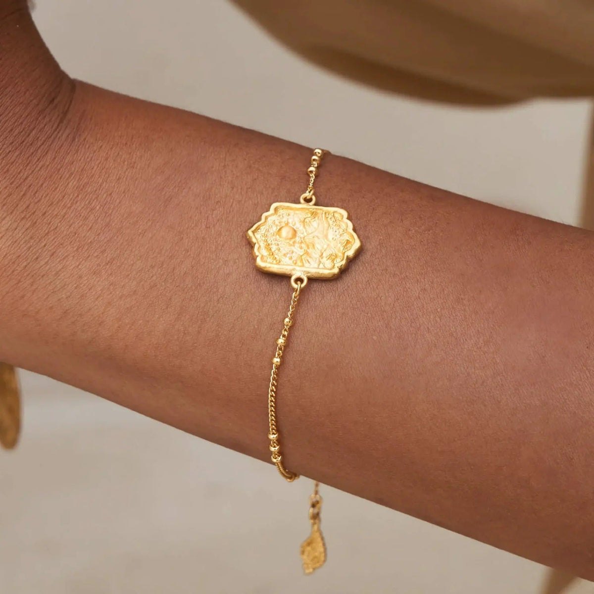 Bohemian Relief Beaded Chain Bracelet — bracelet, view 2