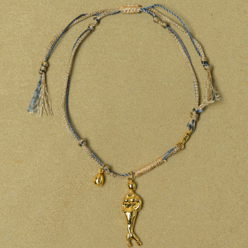 Heart Pendant Braided Bracelet — bracelet, view 7