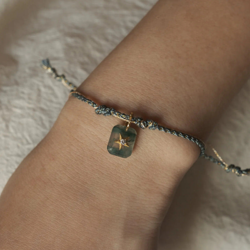 Heart Pendant Braided Bracelet — bracelet, view 9