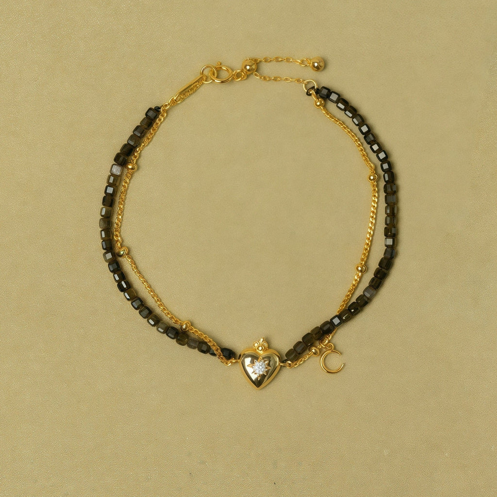 Heart Pendant Braided Bracelet — bracelet, view 11