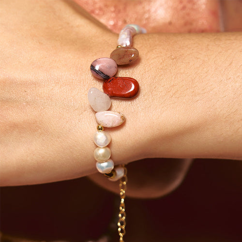 Colourful Stone Pearl Bracelet — colorful bracelet, view 2