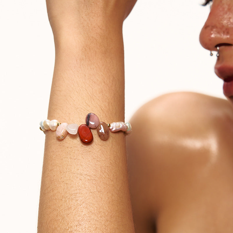 Colourful Stone Pearl Bracelet — colorful bracelet, view 3