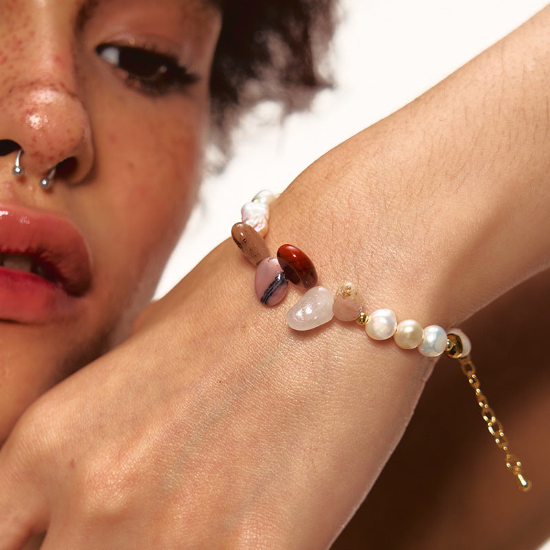 Colourful Stone Pearl Bracelet — colorful bracelet, view 4