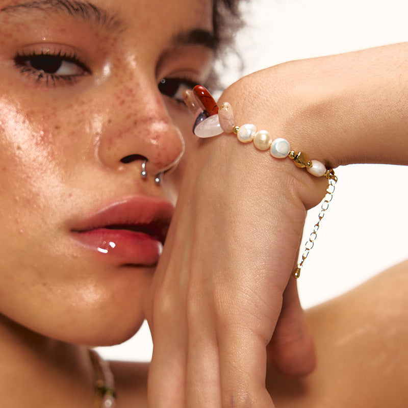 Colourful Stone Pearl Bracelet — colorful bracelet, view 5