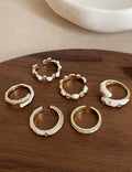 Enamel Bamboo Rhinestone Ring — ring