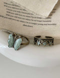 Enamel Butterfly Flower Ring — ring
