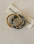 Interlocking Dalmatian Jasper Ring — gold ring