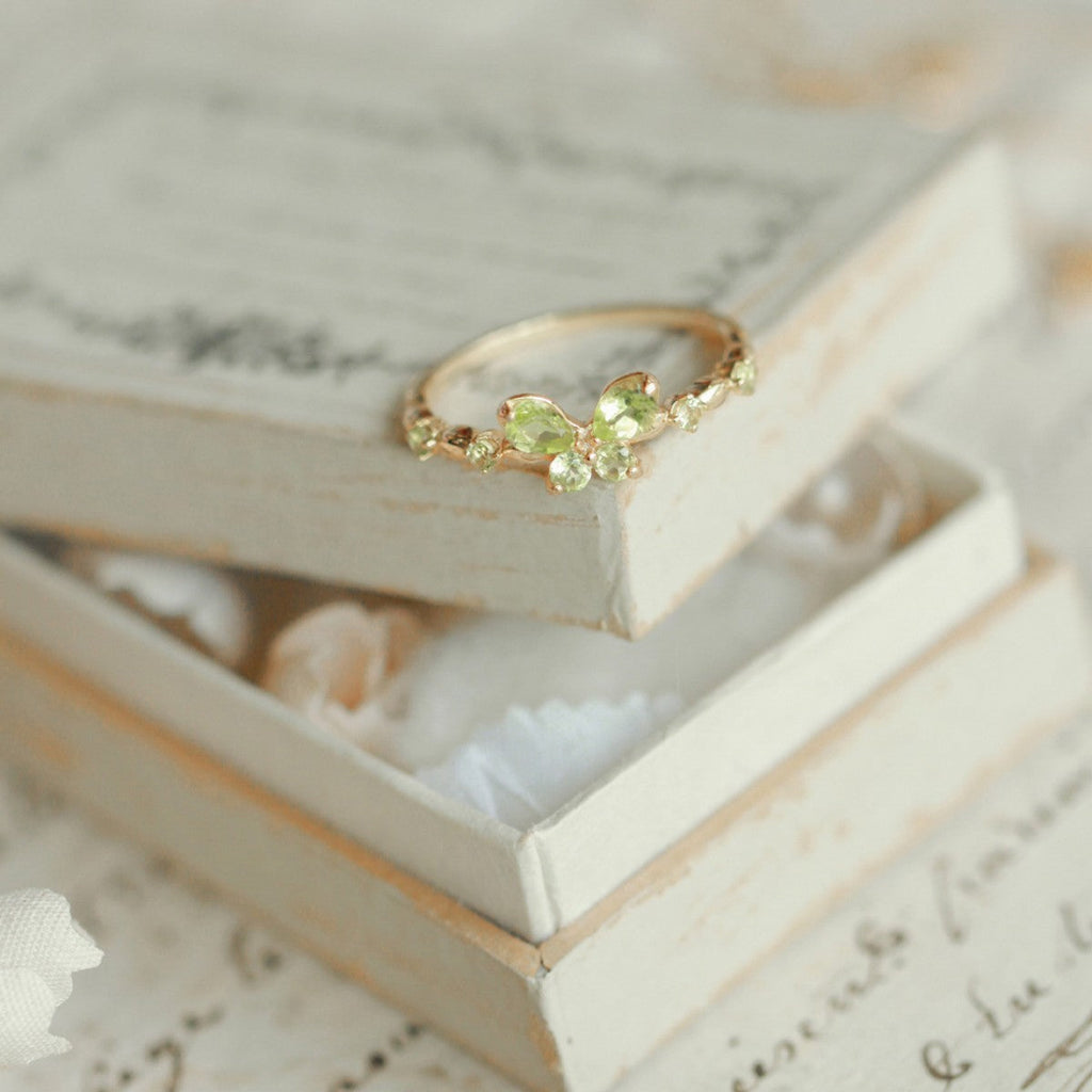 Green Crystal Butterfly Ring — ring, view 3