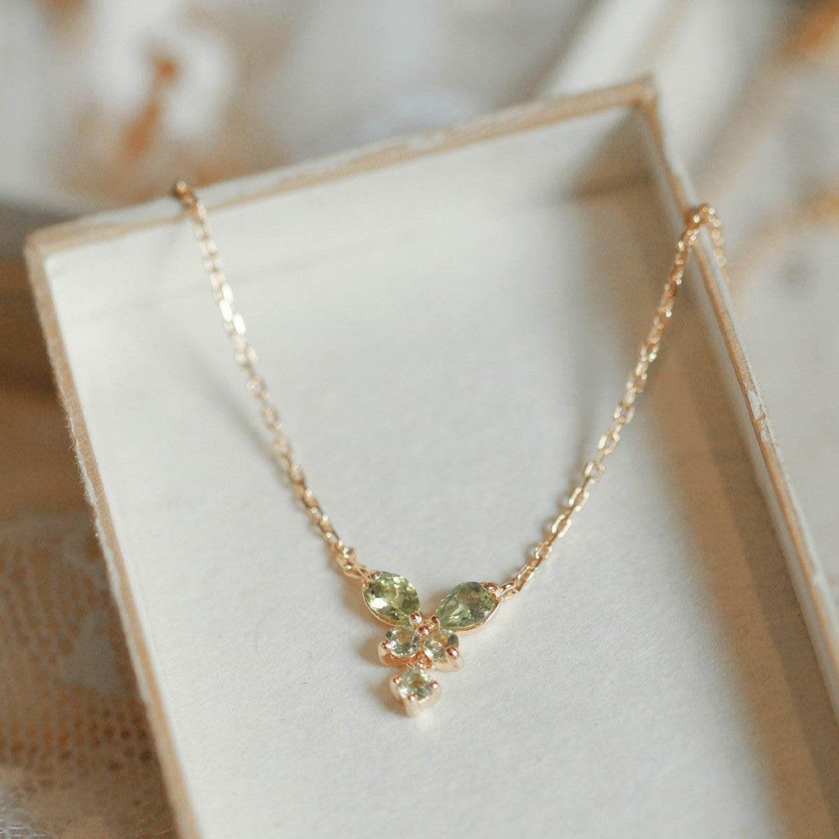 Green Crystal Butterfly Ring — ring, view 4