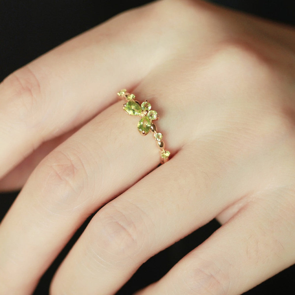 Green Crystal Butterfly Ring — ring, view 7