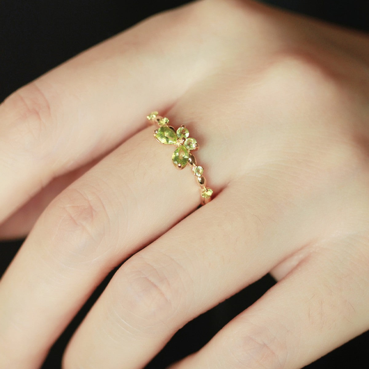Green Crystal Butterfly Ring — ring, view 7