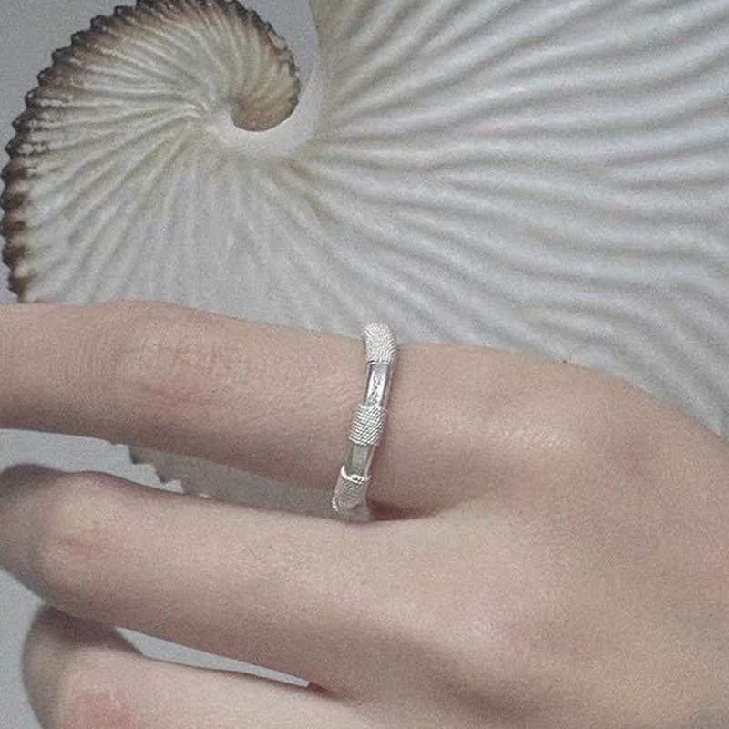Filigree Stackable Silver Ring — silver ring, view 2
