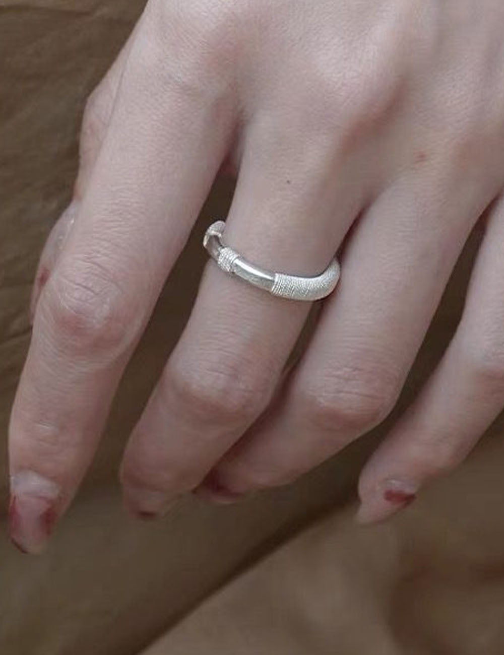 Filigree Stackable Silver Ring — silver ring, view 5