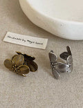 Distressed Floral Petal Band Ring — ring